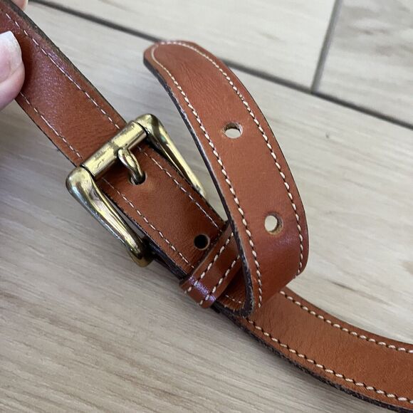 Vintage 90s Dooney & Bourke Navy Blue AWL Leather Equestrian Crossbody Bag - Picture 7 of 15